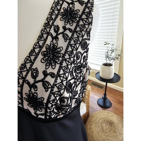 David Meister Vintage Evening Cocktail Dress Women’s Size 10 Lace Trim - Picture 4 of 13